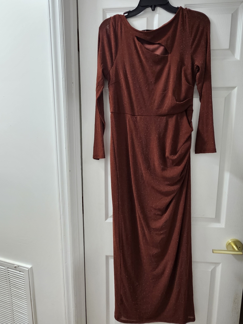 Elegant Candalate Women’s Metallic Maxi Dress Size Medium